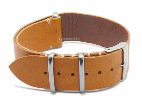 Watch strap -NATO Antilope- 22mm light brown vintage look one piece strap ATELIER FERRER CHANNEL - Bild vergr��ern 