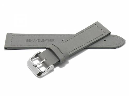 PREISTIPP: Uhrenarmband 20mm grau Leder abgenht glatt flach (Schlieenansto 18 mm) - Bild vergrern 