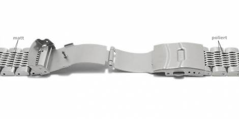 Watch strap 18mm silver stainless steel solid partly polished clasp optionally also with EASY-CLICK - Bild vergr��ern 