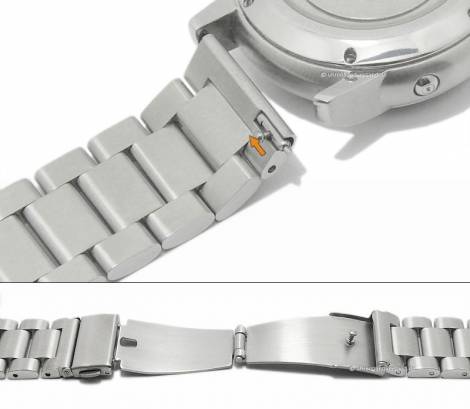 Watch strap 18mm silver stainless steel solid matt clasp with EASY-CLICK - Bild vergrern 