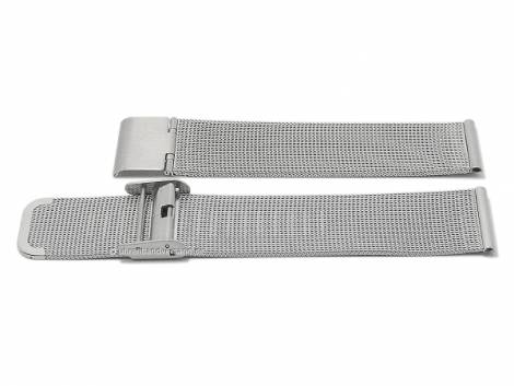 Watch strap 16mm silver mesh fine structure satined with slide clasp - Bild vergrern 
