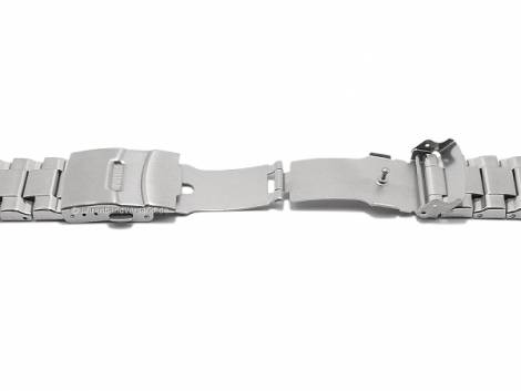Basic watch strap 22mm silver stainless steel partly polished with security clasp - Bild vergr��ern 