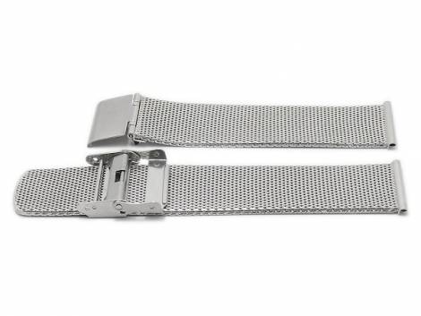 Watch strap -Metzingen- 21mm stainless steel mesh light structure satined with slide clasp by VOLLMER - Bild vergr��ern 