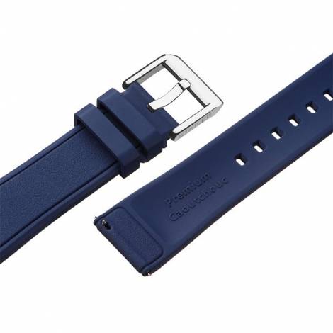 Watch strap -Rubber FKM- 22mm dark blue caoutchouc with easy click by STAILER (width of buckle 20 mm) - Bild vergr��ern 