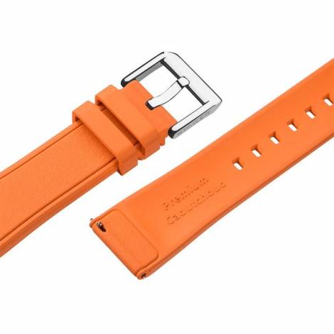 Watch strap -Rubber FKM- 20mm orange caoutchouc with easy click by STAILER (width of buckle 18 mm) - Bild vergrern 