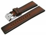 Uhrenarmband CsLB28 24mm mittelbraun Leder Vintage-Style matt (Schließenanstoß 22 mm)