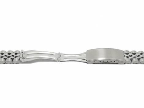 Watch strap CsMB23 17mm stainless steel Jubilee style partly polished with curved ends - Bild vergr��ern 