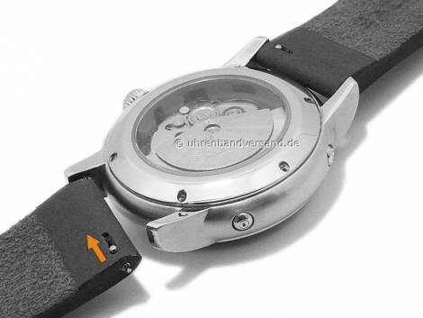 Watch strap 22mm brown leather vintage look with easy change spring bars DILOY (width of buckle 22 mm) - Bild vergr��ern 