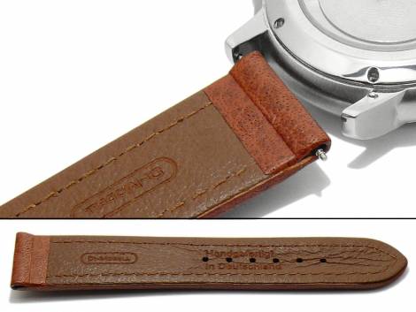 Watch band 20mm brown by Di-Modell -Polo Sherpa- waterproof heavily padded light brown stitching (width of buckle 18 mm) - Bild vergr��ern 