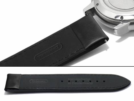 Watch band 20mm black Di-Modell -IKARUS- smooth light contrast stitching with rivets (width of buckle 20 mm) - Bild vergr��ern 