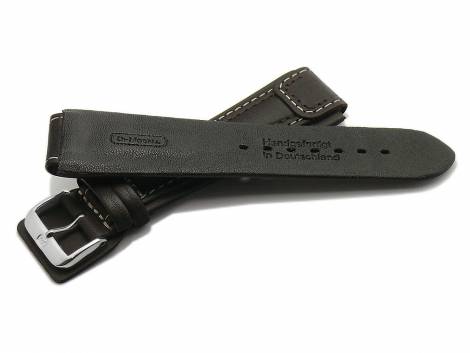 Watch strap 20mm dark brown by Di-Modell -Chronissimo waterproof- light stitching (width of buckle 20 mm) - Bild vergr��ern 