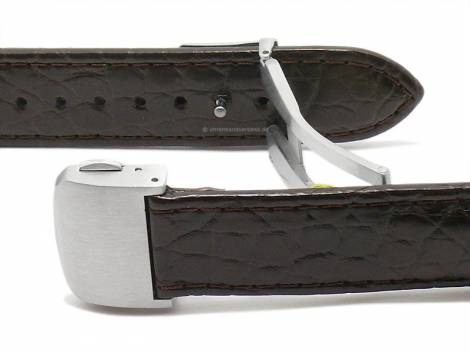 Well-crafted watch strap -Krokodil Bentley FS- 22mm dark brown gen. Croco by DI-MODELL (width of buckle 18 mm) - EU ONLY - Bild vergrern 