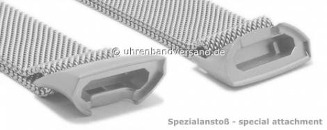 Watch strap silver mesh fine structure suitable for FITBIT Charge 3 Tracker from EICHMUELLER - Bild vergrern 