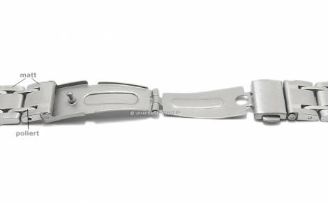 Watch strap 16mm stainless steel solid partly polished with clasp by EICHMLLER - Bild vergrern 