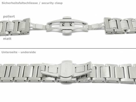 Watch strap 24mm stainless steel solid partly polished with butterfly clasp by EICHMLLER - Bild vergrern 