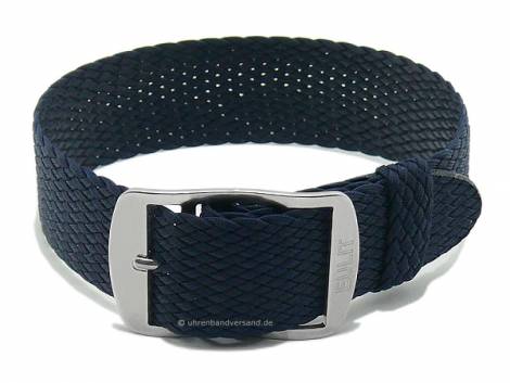 Watch strap -Baltic- 20mm dark blue perlon/textile one piece strap by EULIT - Bild vergr��ern 