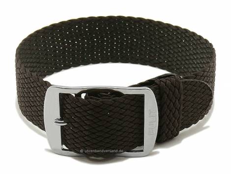 Watch strap -Baltic- 20mm dark brown perlon/textile one piece strap by EULIT - Bild vergrern 