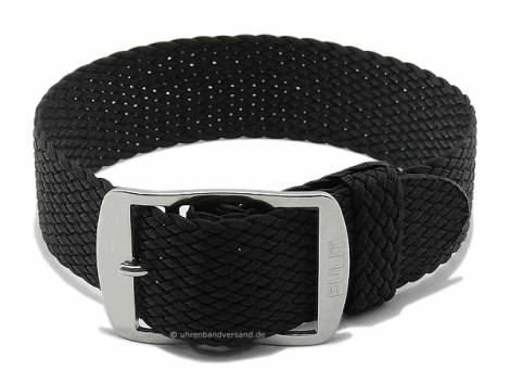 Watch strap -Baltic- 20mm black perlon/textile one piece strap by EULIT - Bild vergrern 