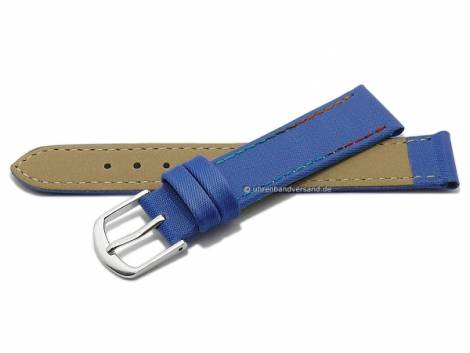 Watch strap -Kids- 14mm blue Nylon/textile multi-coloured stitching by EULIT (width of buckle 12 mm) - Bild vergrern 