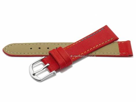 Watch strap -Kids- 16mm red Nylon/textile multi-coloured stitching by EULIT (width of buckle 14 mm) - Bild vergrern 