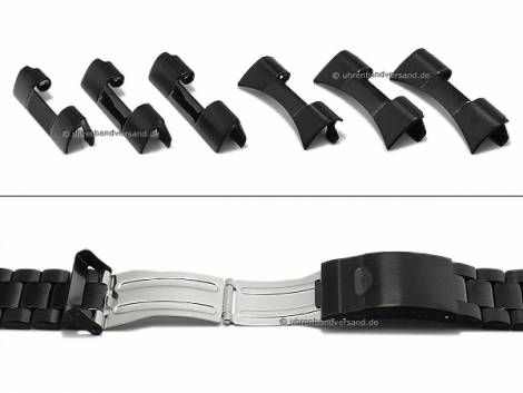 Watch strap 22-26mm stainless steel black multiple ends with security clasp by EULIT - Bild vergrern 