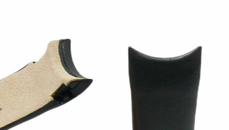 Watch strap original MAURICE LACROIX 18mm black leather smooth matt with curved ends - Bild vergr��ern 