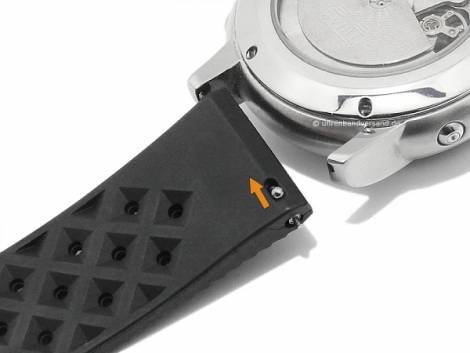 Watch strap -Tropic- 20mm pearl grey FKM caoutchouc with EASY-CLICK spring bars by FLUCO (width of buckle 18 mm) - Bild vergrern 