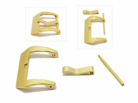 Large Buckle (HeBD-2015)  suitable for Panerai stainless steel 22mm polished golden - Bild vergr��ern 