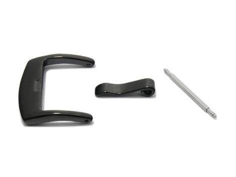 Buckle (HeBD-2018) 22mm stainless steel black polished - Bild vergrern 