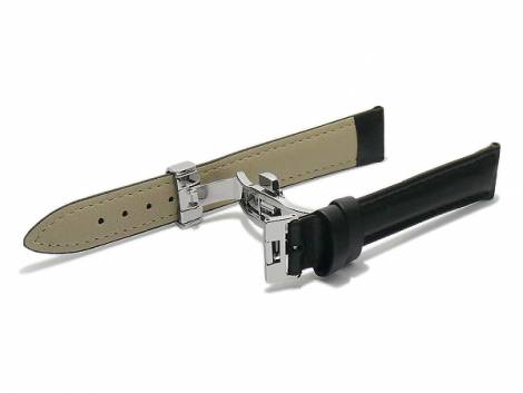 Butterfly clasp (HeBFS-01) 14mm stainless steel polished push button release - Bild vergrern 