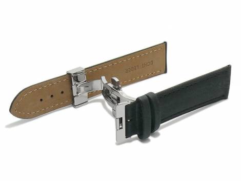 Butterfly clasp (HeBFS-01) 20mm stainless steel polished push button release - Bild vergrern 
