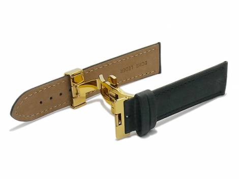 Butterfly clasp (HeBFS-02) 18mm stainless steel golden polished push button release - Bild vergrern 