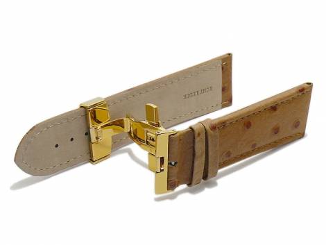 Butterfly clasp (HeBFS-02) 26mm stainless steel golden polished push button release - Bild vergrern 