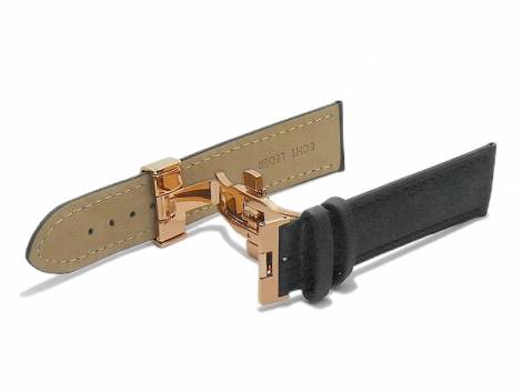 Butterfly clasp (HeBFS-10) 20mm stainless steel rose golden polished push button release - Bild vergrern 
