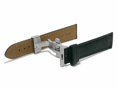 Butterfly clasp (HeBFS-14) 22mm stainless steel brushed finish push button release - Bild vergrern 