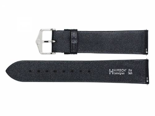 Uhrband XL (010-09) Camelgrain 18mm schwarz Leder, No-Allergy Spezial-Unterseite, EASY-CLICK v. HIRSCH (Schliee 16 mm) - Bild vergrern 