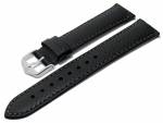 Watch strap (1792-02) Forest 22mm black leather grained easy click spring bars HIRSCH (width of buckle 20 mm)