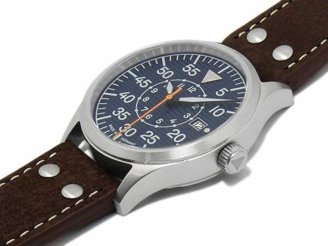 Automatic watch Junkers -9.52.01.01- Baumuster corrugated iron look blue stainless steel leather strap JUNKERS (*JK*HU*) - Bild vergrern 
