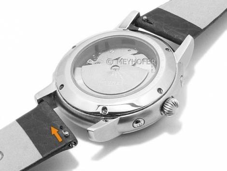 Meyhofer EASY-CLICK watch strap -Oroville- 14mm black leather grained matt (width of buckle 12 mm) - Bild vergr��ern 