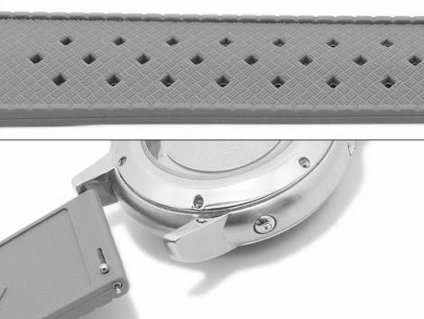 Meyhofer EASY-CLICK watch strap -Minatare- 18mm yellow silicone carbon look racing style (width of buckle 16 mm) - Bild vergrern 