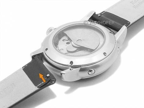 Meyhofer EASY-CLICK watch strap -Naab- 18mm black leather smooth stitched (width of buckle 16 mm) - Bild vergr��ern 