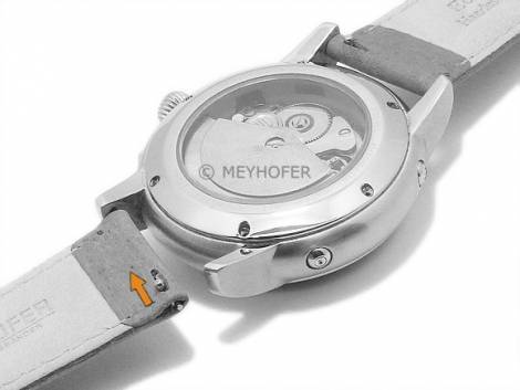 Meyhofer EASY-CLICK watch strap -Oker- 20mm dark grey leather peccary optics stitched (width of buckle 18 mm) - Bild vergr��ern 