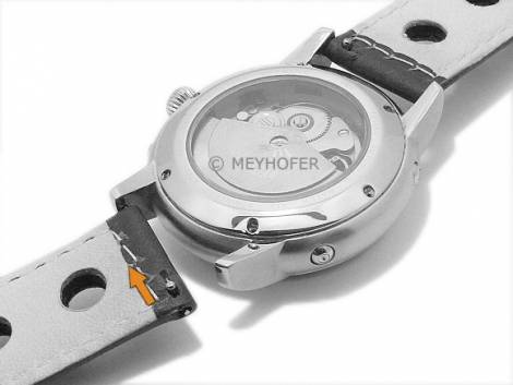 Meyhofer EASY-CLICK watch strap -Arches- 22mm brown leather vegetable tanned racing look (width of buckle 20 mm) - Bild vergr��ern 