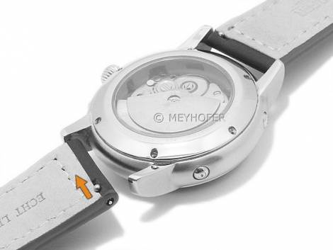 Meyhofer EASY-CLICK watch strap -Rushmore- 20mm black leather smooth red stitching (width of buckle 18 mm) - Bild vergr��ern 