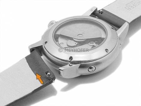 Watch strap Meyhofer EASY-CLICK -Niagara- 20mm red leather vegetable tanned without stitching (width of buckle 20 mm) - Bild vergr��ern 
