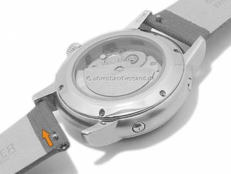 Meyhofer EASY-CLICK watch strap -Garda- 12mm beige leather Saffiano structure without stitching (width of buckle 10 mm) - Bild vergrern 