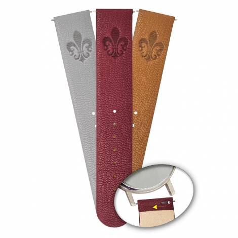 Meyhofer EASY-CLICK watch strap -Zermatt - Motif Lily- 20mm bordeaux goat leather grained (width of buckle 20 mm) - Bild vergr��ern 