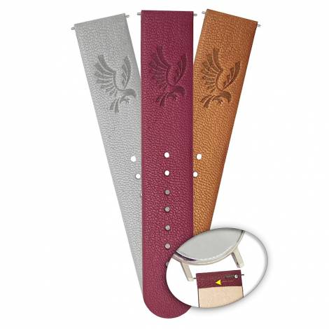 Meyhofer EASY-CLICK watch strap -Zermatt - Motif Eagle- 22mm light grey goat leather grained (width of buckle 22 mm) - Bild vergr��ern 