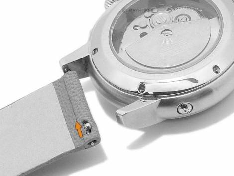 EASY-CHANGE watch strap set 2pcs ZERMATT DUO MIX 2 18mm grey-blue leather by MEYHOFER EASY-CLICK - Bild vergrern 