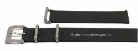 Watch strap -Genova NATO- 20mm black caoutchouc with structure by MEYHOFER - Bild vergr��ern 